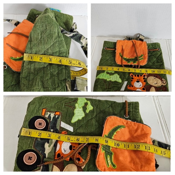 Stephen Joseph Backpack Kids Quilted Mixed Fabrics Zoo Safari Textured - Picture 12 of 14